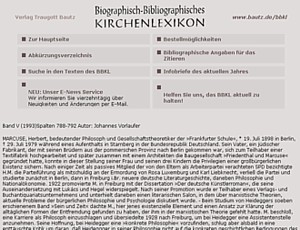 screenshot of bb Kirchenlexikon Marcuse page