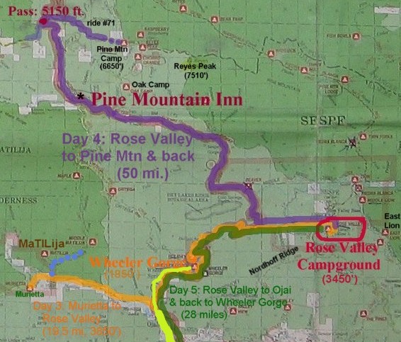 Los Padres Map, days 3-5