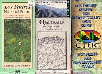 Covers of 4 maps of the Los Padres Nat'l Forest