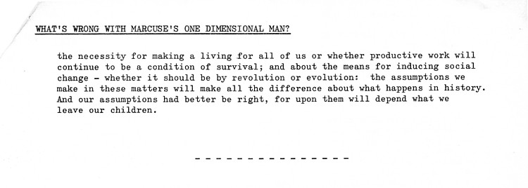 Clark 1968 about One-Dimensional Man