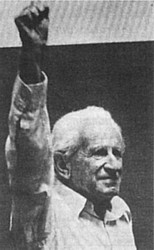 Herbert with raised fist, probably 1968-1970