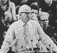 Detail of Herbert Marcuse lecturing in a crowd of students at the Berlin Free University in 1968