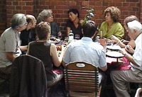 "communicative" talking over lunch after burying Herbert's ashes