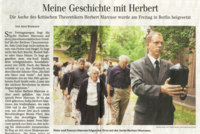 Berliner Zeitung article about the burial of Herbert's ashes