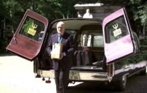 Berliner Morgenpost photo of the hearse that picked up Herbert Marcuse's ashes at the Berlin airport