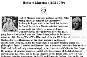 March 2001 version of Herbert Marcuse homepage