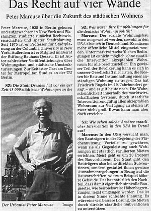 July 2006 interview with Peter Marcuse